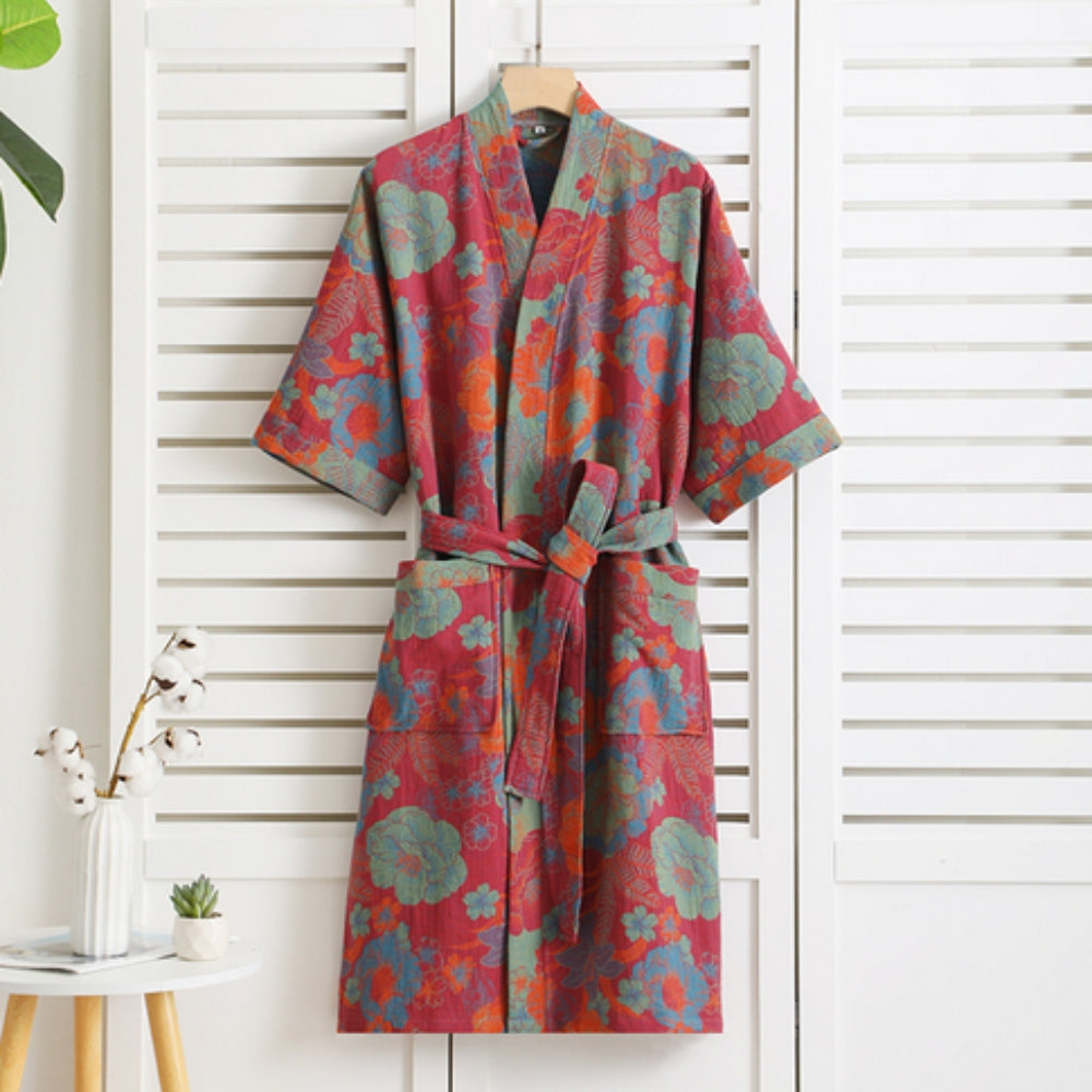 Soft Printed Cotton Bathrobe for Women