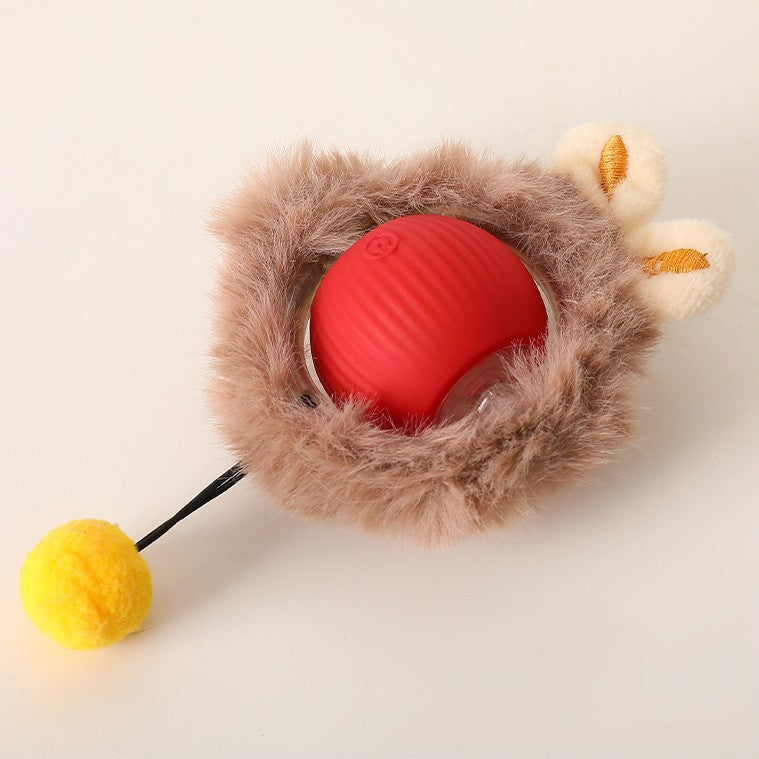 Interactive Rolling Ball Toy with Tail for Cats