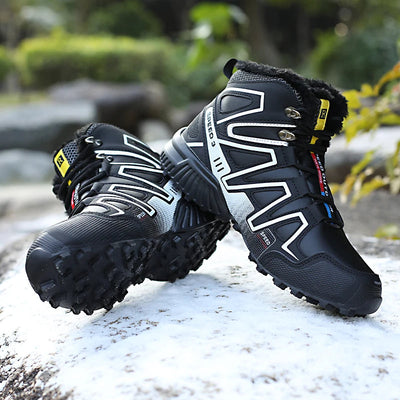 Men’s Winter Hiking Boots with Warm Plush Lining and Non-Slip Sole
