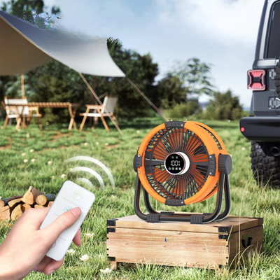Rechargeable Camping Fan with LED Light and Power Bank