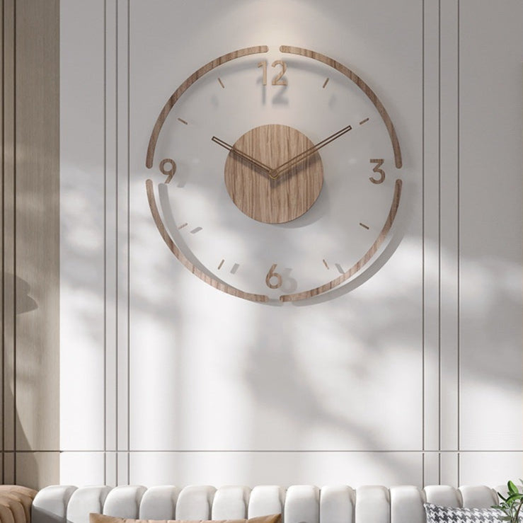 Silent Nordic Wood Wall Clock 35 cm