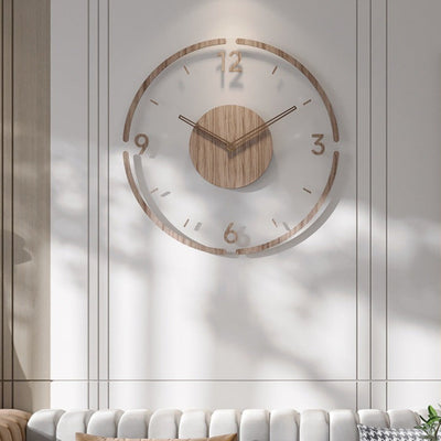 Silent Nordic Wood Wall Clock 35 cm