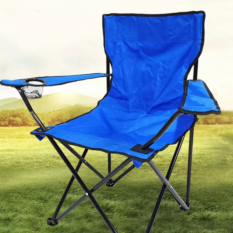Portable Folding Camping Chair with Armrest, Backrest & Cup Holder