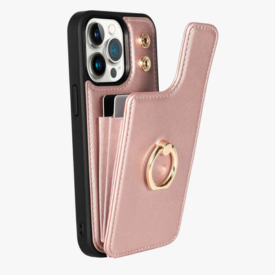 iPhone Wallet Case with Kickstand Ring