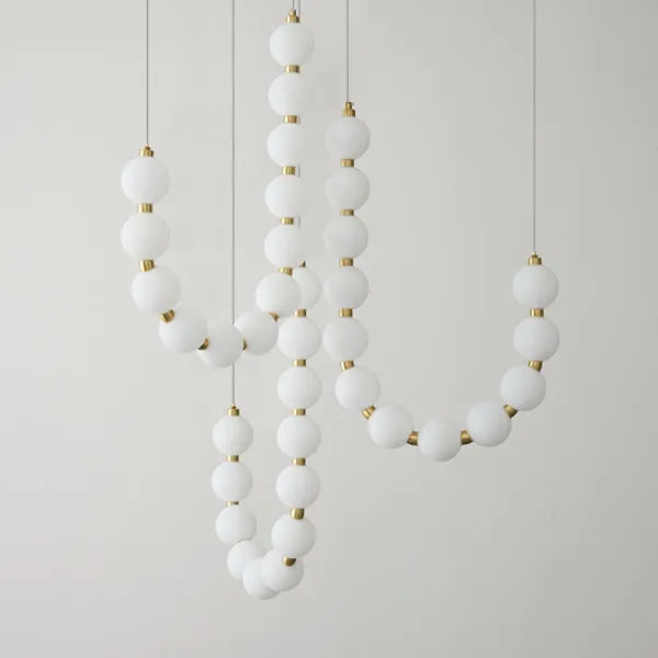 Elegant White Necklace Chandelier with LED Lights