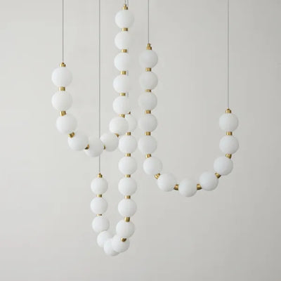 Elegant White Necklace Chandelier with LED Lights