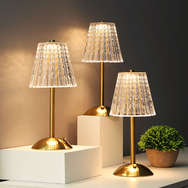 Vintage Crystal LED Table Lamp with Adjustable Brightness