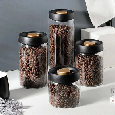 Glass Coffee Bean Container – Airtight Aroma Preservation Jar