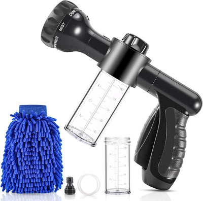Multi-Function Car Wash Gun with Microfiber Attachment