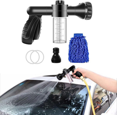 Multi-Function Car Wash Gun with Microfiber Attachment