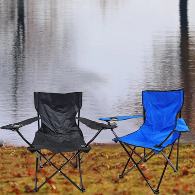 Portable Folding Camping Chair with Armrest, Backrest & Cup Holder