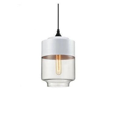 Hand-Blown Glass & Wood Pendant Light Adjustable