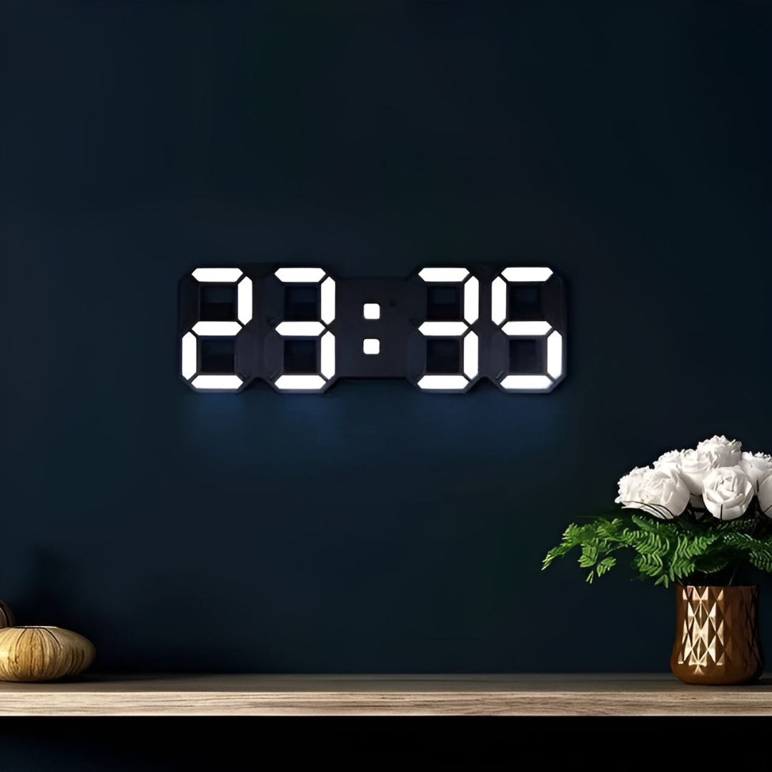 Modern 3D LED Wall Clock – Digital Eye‑Catching Display