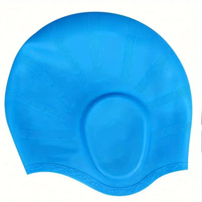 Silicone Swim Cap with Ear Protection for Long Hair