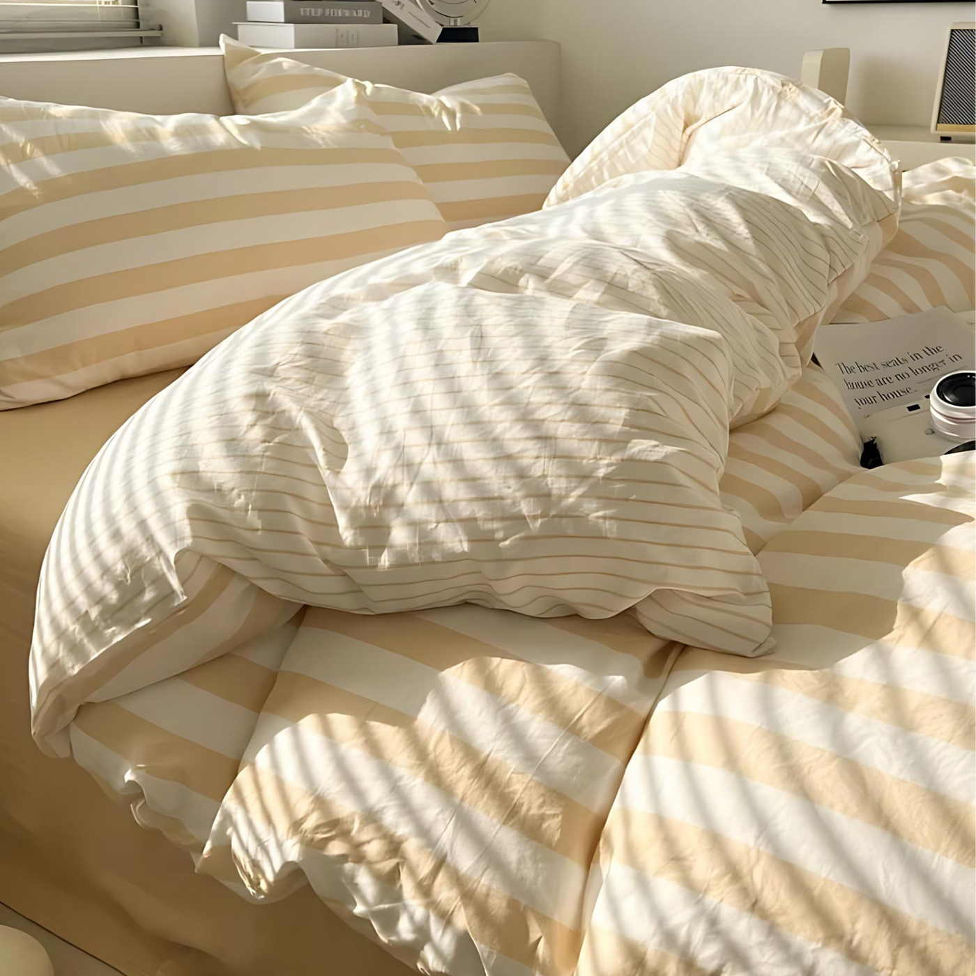 Elenorra Classic Striped Bedding Set 4pcs Duvet Cover Sheet