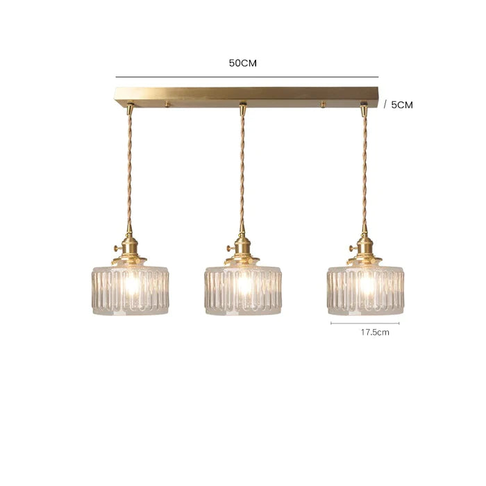 Vintage Glass Crystal Pendant Light E27