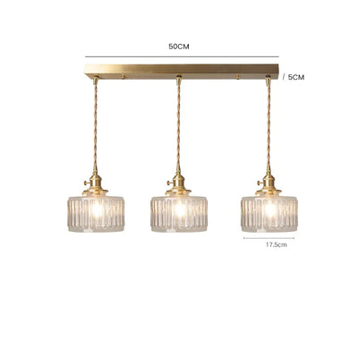 Vintage Glass Crystal Pendant Light E27