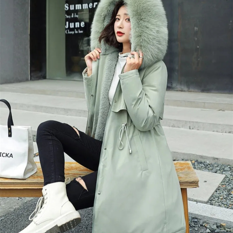 Women’s Long Hooded Parka Jacket – Warm Zip-Up Style