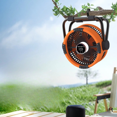Rechargeable Camping Fan with LED Light and Power Bank