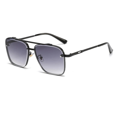 Men’s Gradient Lens Sunglasses with Large Metal Frame