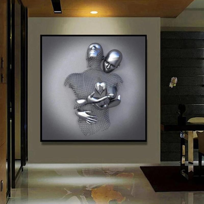 Wall Art Painting with Love Heart and 3D Effect