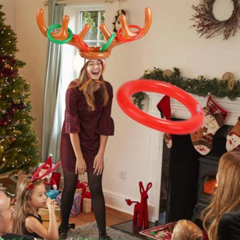 Inflatable Reindeer Antler Ring Toss Game Set
