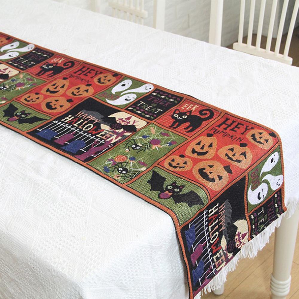 Halloween Decorative Tablecloth Cotton Blend Table Runner 33x180cm