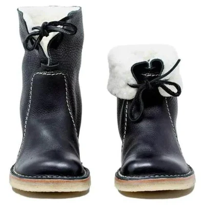 Men’s Waterproof Wool Lined Leather Winter Boots
