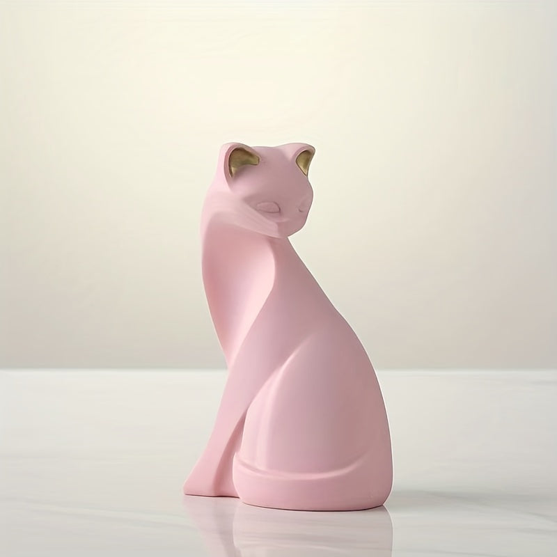 Modern Resin Cat Figurine – Nordic Style Decor