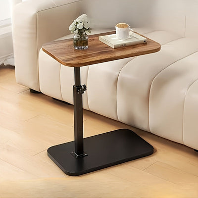 Adjustable Side Table – Wood & Metal for Couch or Bed