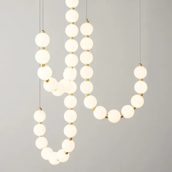 Elegant White Necklace Chandelier with LED Lights