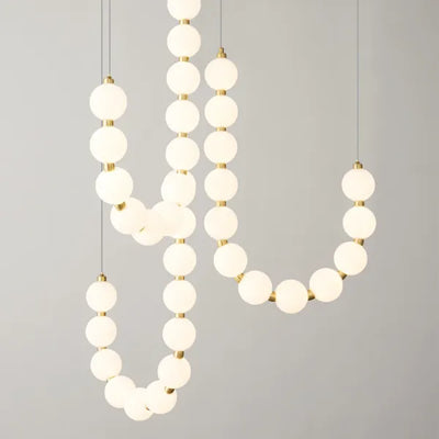Elegant White Necklace Chandelier with LED Lights