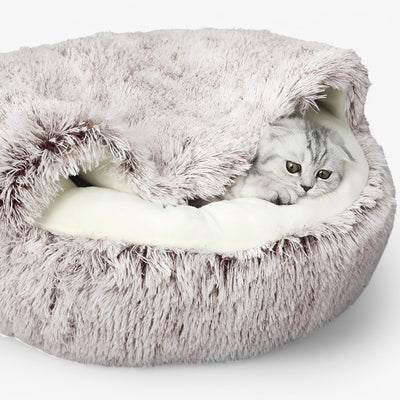 Soft Winter Pet Bed with Washable Cover and Non-Slip Base