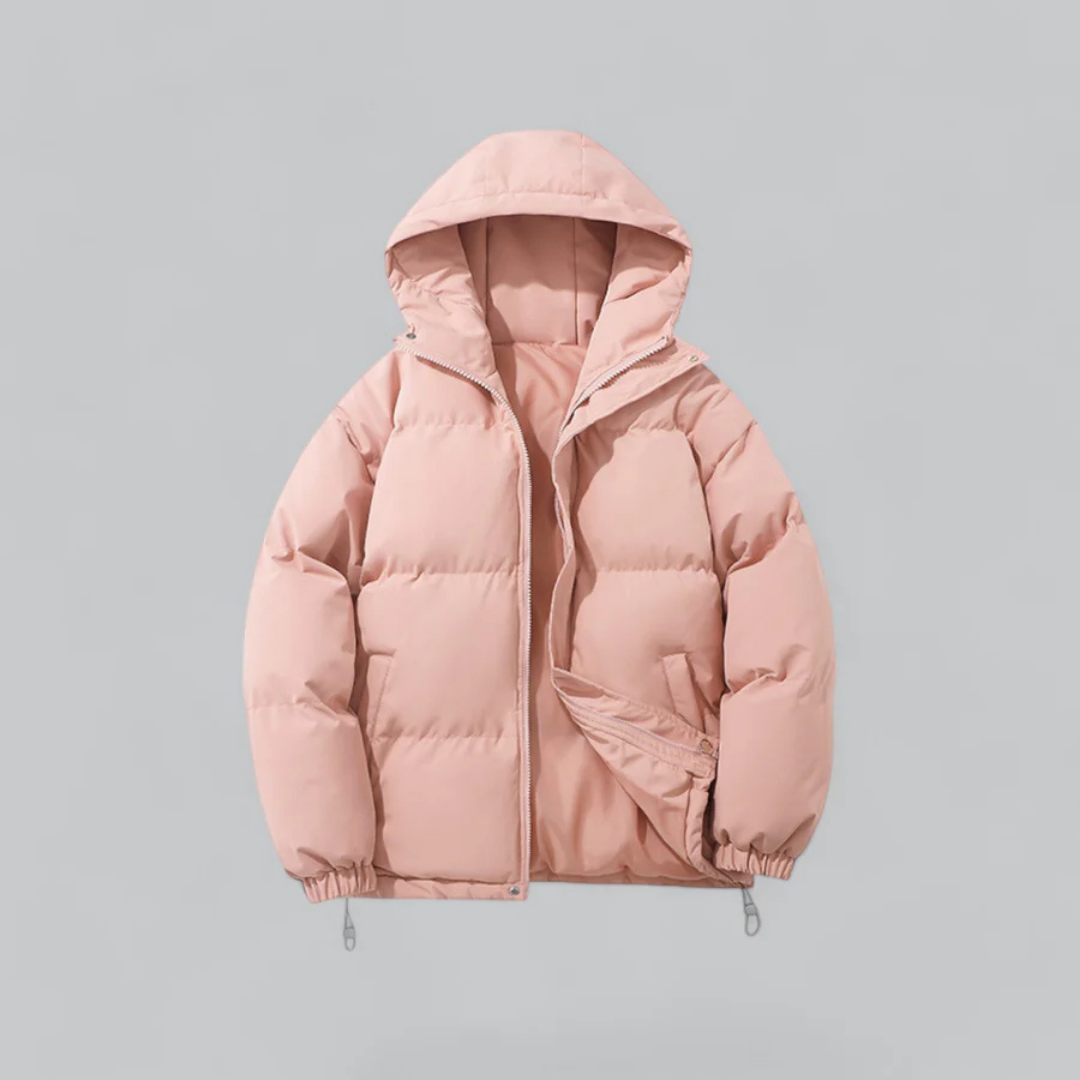 Unisex Hooded Down Jacket for Winter with Zipper