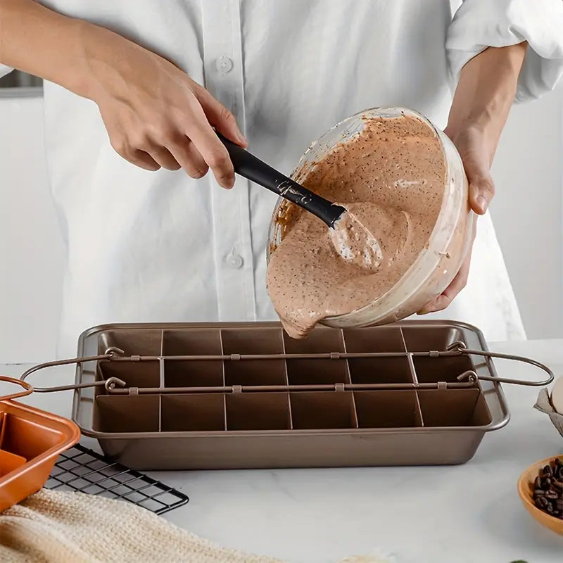 Non-Stick Brownie Pan with 18 Dividers Aluminum Bakeware