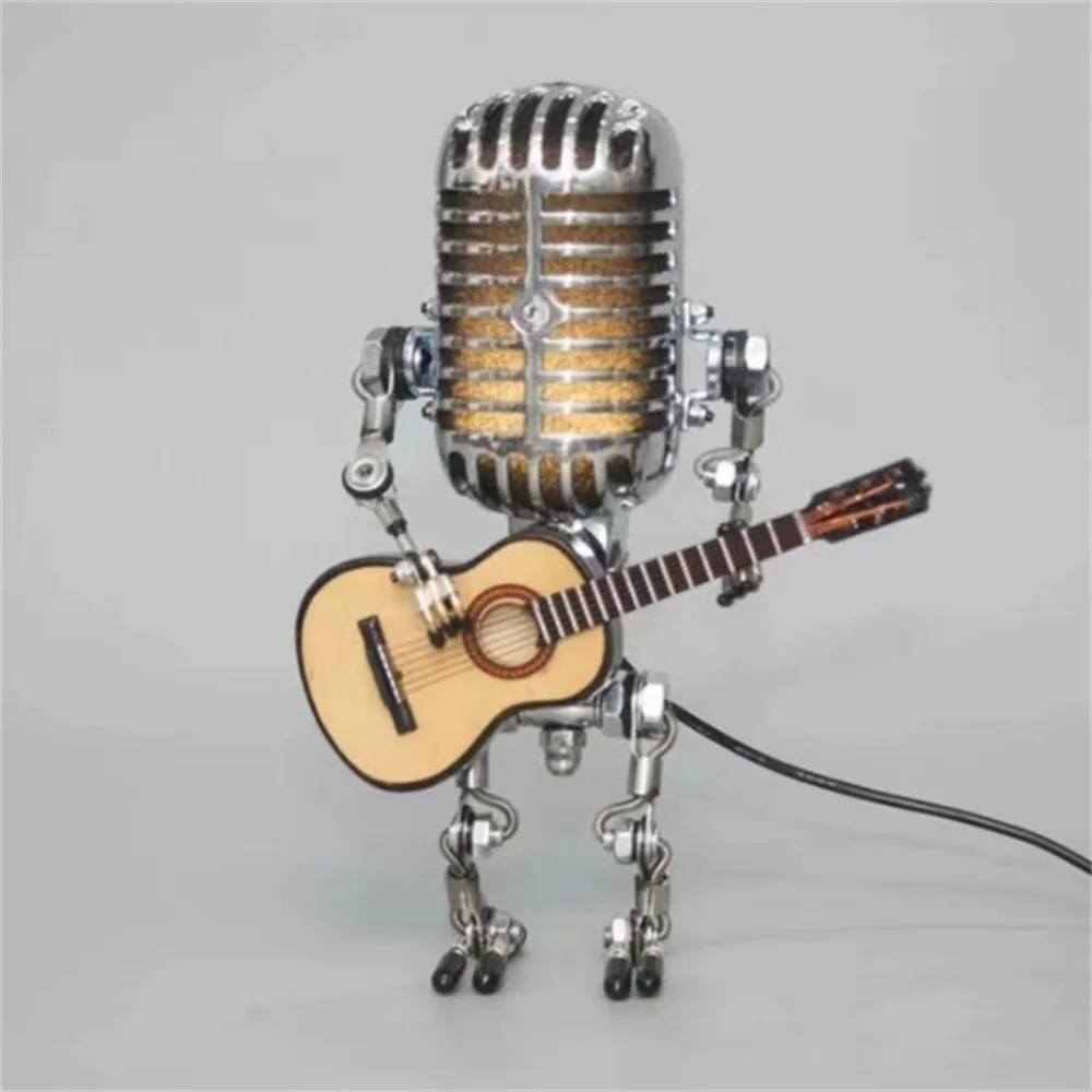 Dimmable Robot Table Lamp with Guitar Design