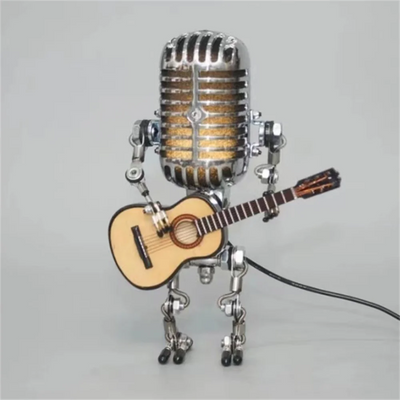 Dimmable Robot Table Lamp with Guitar Design