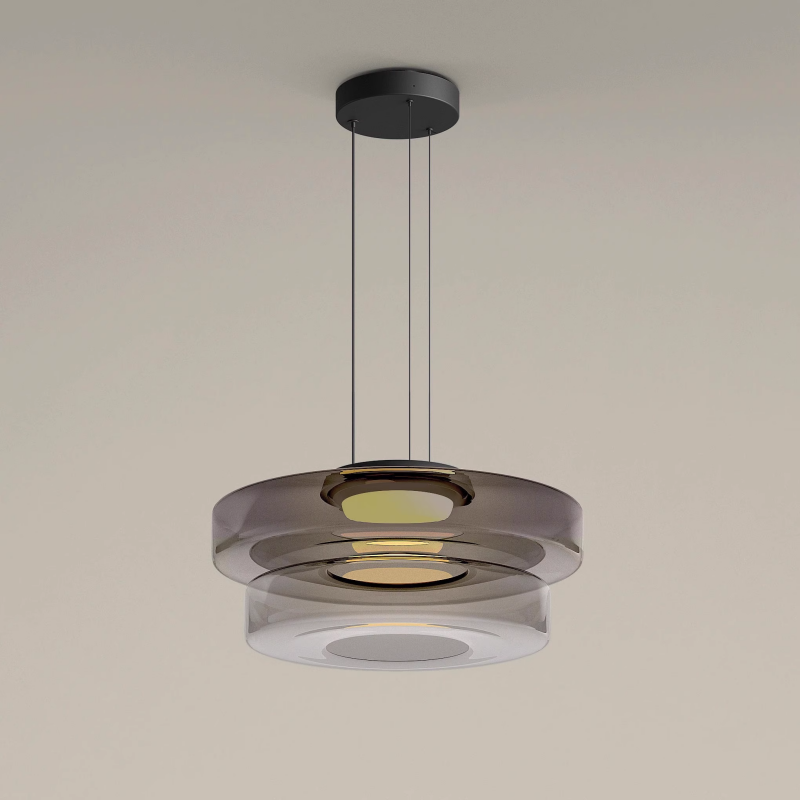 Bauhaus Glass Pendant Light with Warm LED Bulb