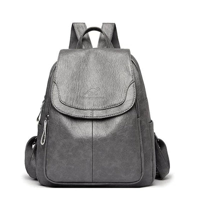 Women’s Anti-Theft Leather Backpack with RFID