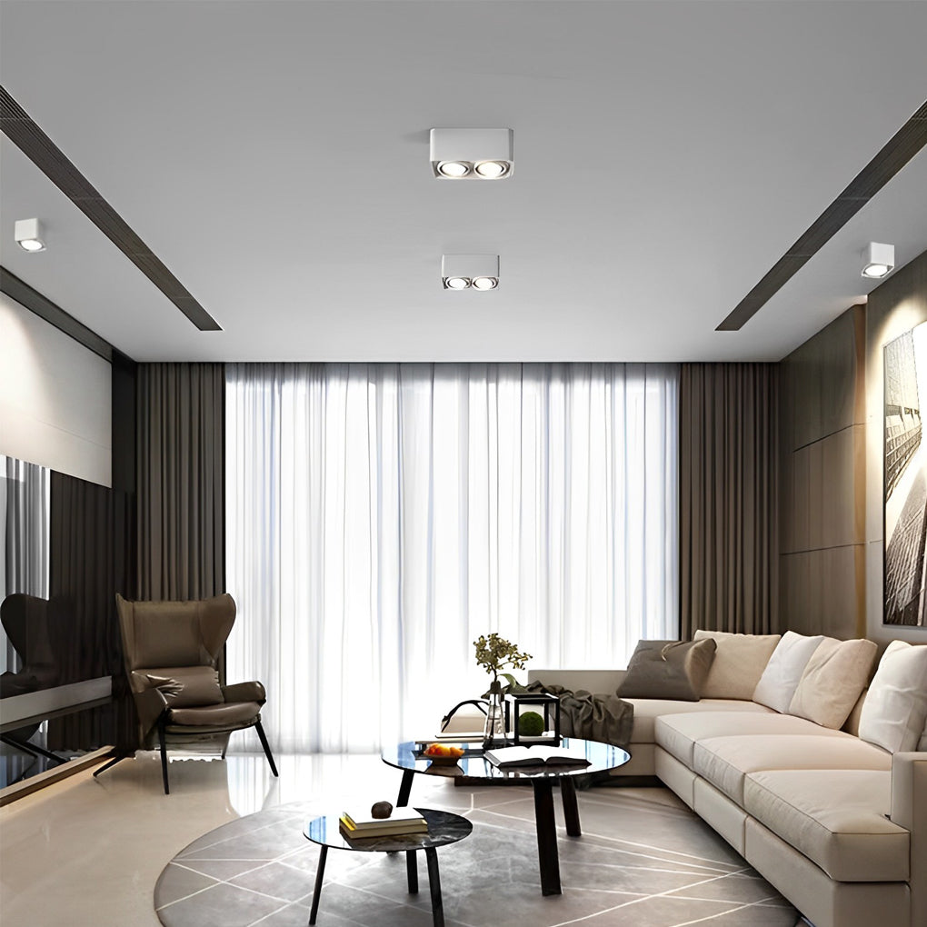 Square Adjustable Ceiling Lamp with Dimmable LED Light