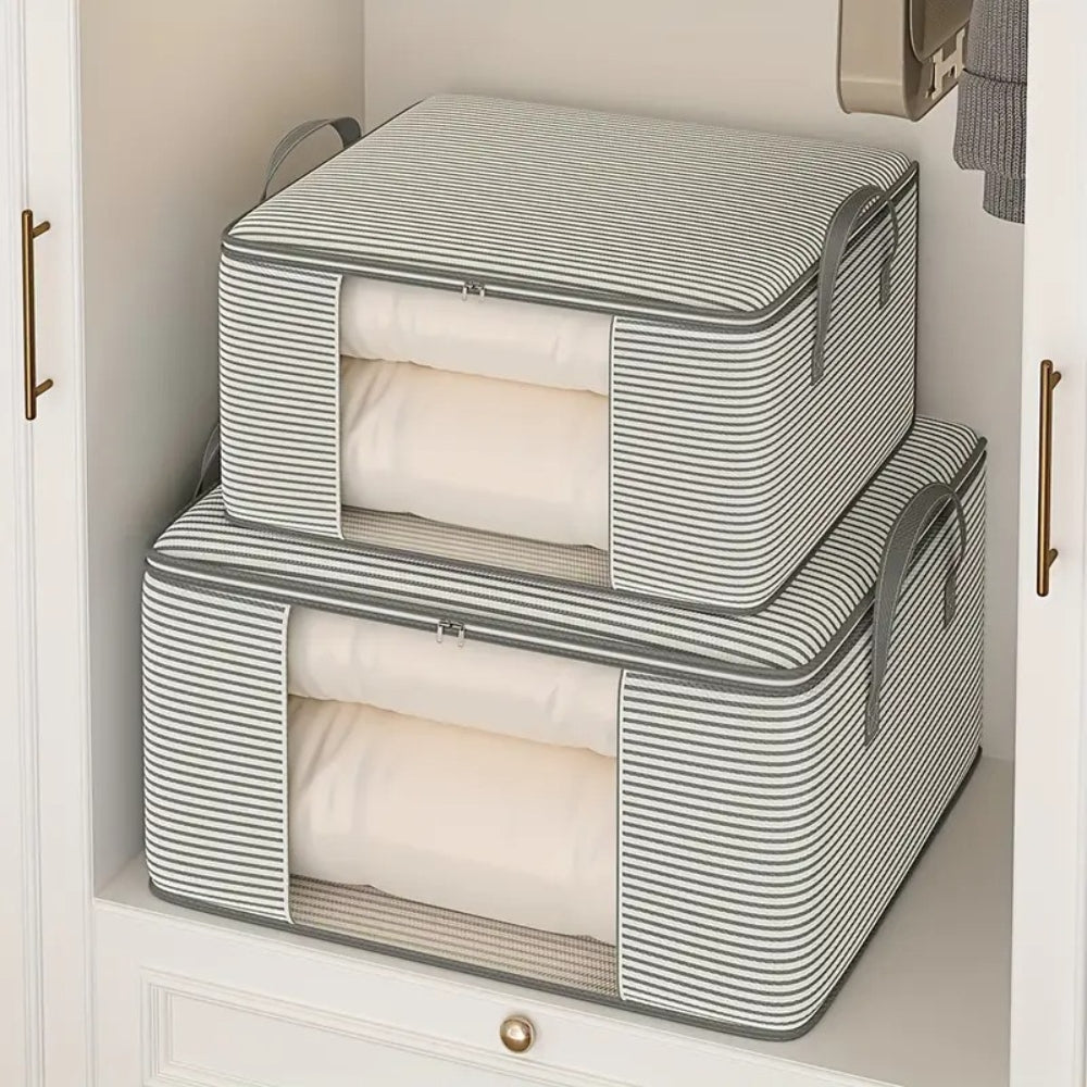 Classic Stripe Foldable Storage Bag for Clothes and Bedding