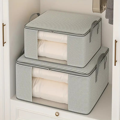 Classic Stripe Foldable Storage Bag for Clothes and Bedding