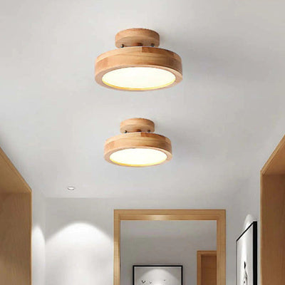 Modern Wood LED Ceiling Light with Dimmable Function