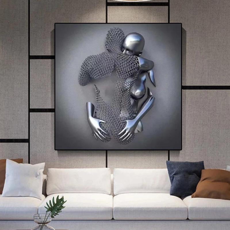 Wall Art Painting with Love Heart and 3D Effect