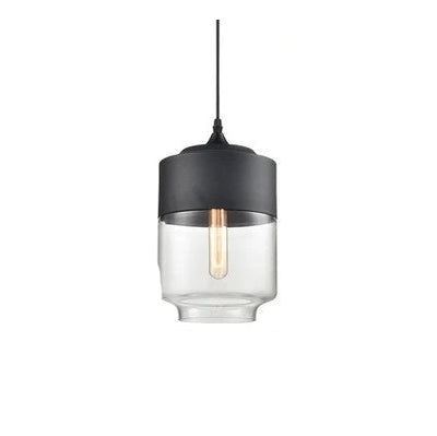 Hand-Blown Glass & Wood Pendant Light Adjustable