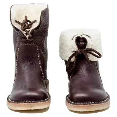 Men’s Waterproof Wool Lined Leather Winter Boots