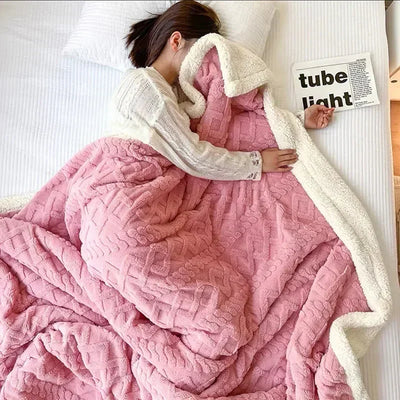 Thick Lambswool Fleece Winter Blanket Soft Warm Throw