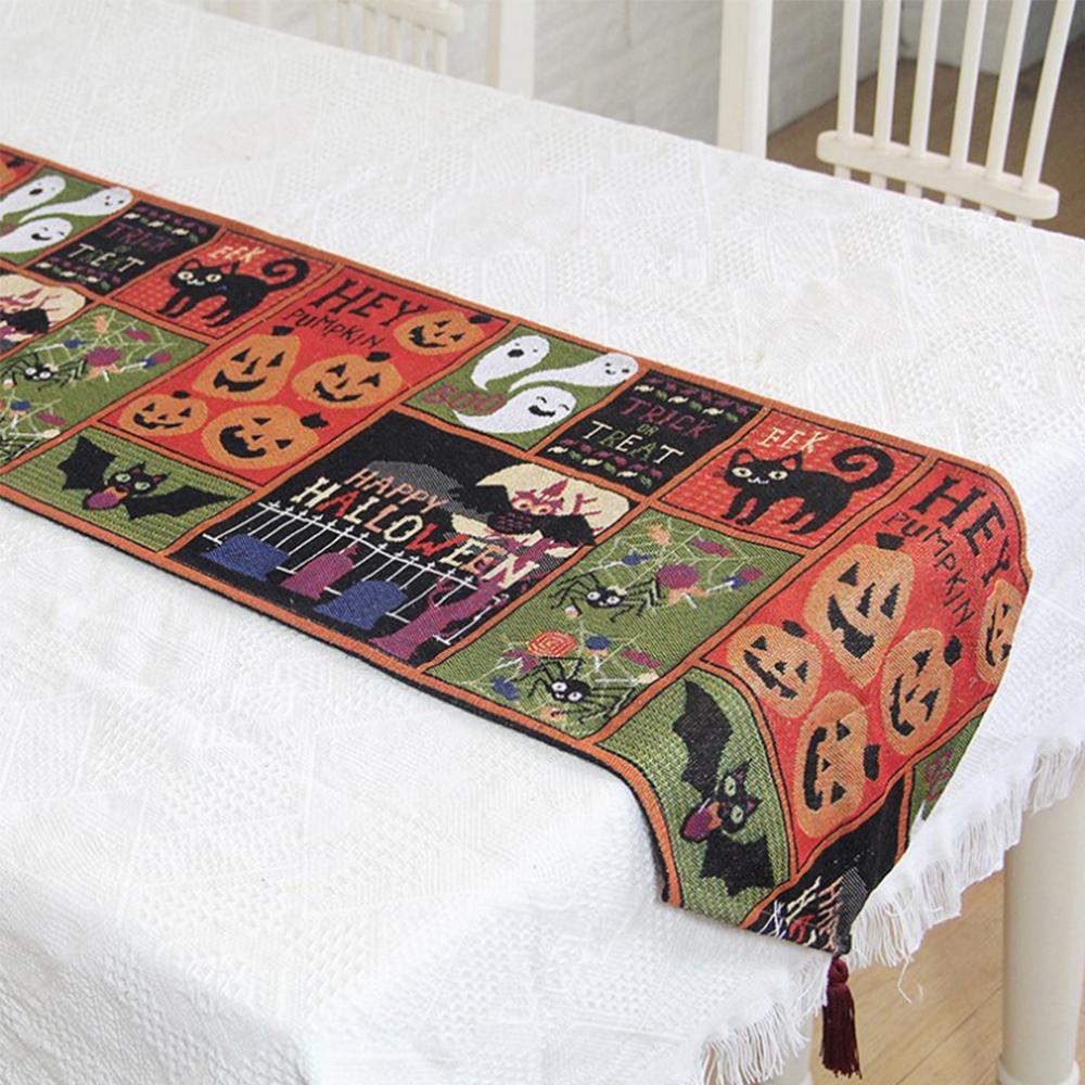 Halloween Decorative Tablecloth Cotton Blend Table Runner 33x180cm