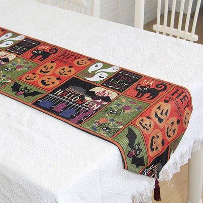Halloween Decorative Tablecloth Cotton Blend Table Runner 33x180cm