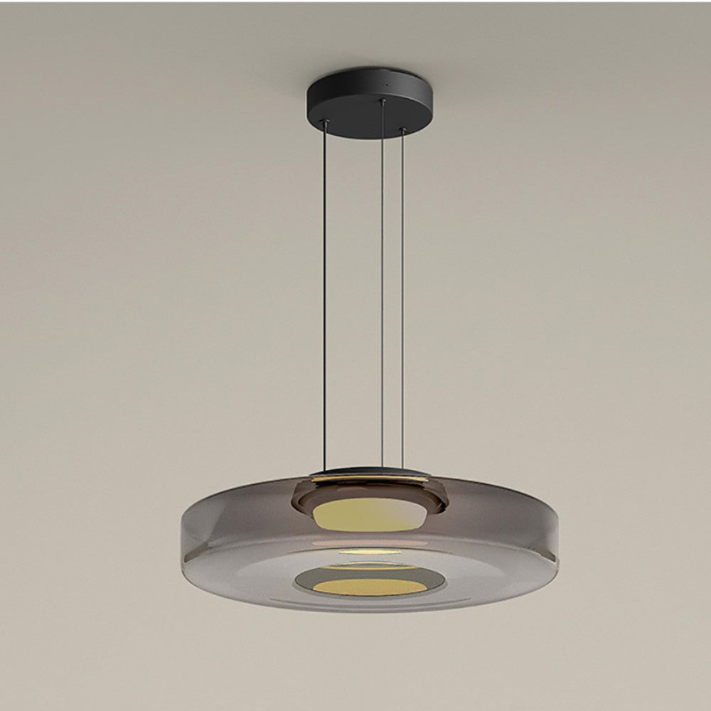 Bauhaus Glass Pendant Light with Warm LED Bulb